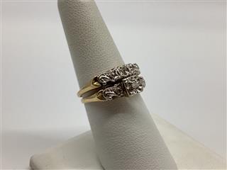 Lady's Diamond Solitaire Wedding Ring Set 14K Yellow Gold